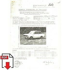1973 Daf 66 Sedan FIA homologation form PDF download